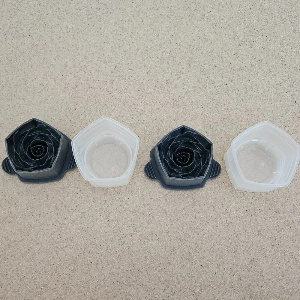 RARE 2 TOVOLO ROSE FLOWER FLORAL ANNIVERSARY WEDDING ICE CUBE MOLD SLOW MELTING